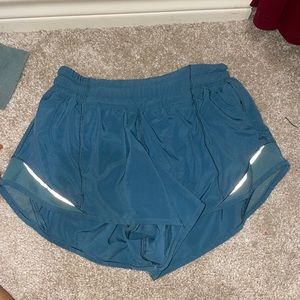 2 inch blue lulu lemon shorts